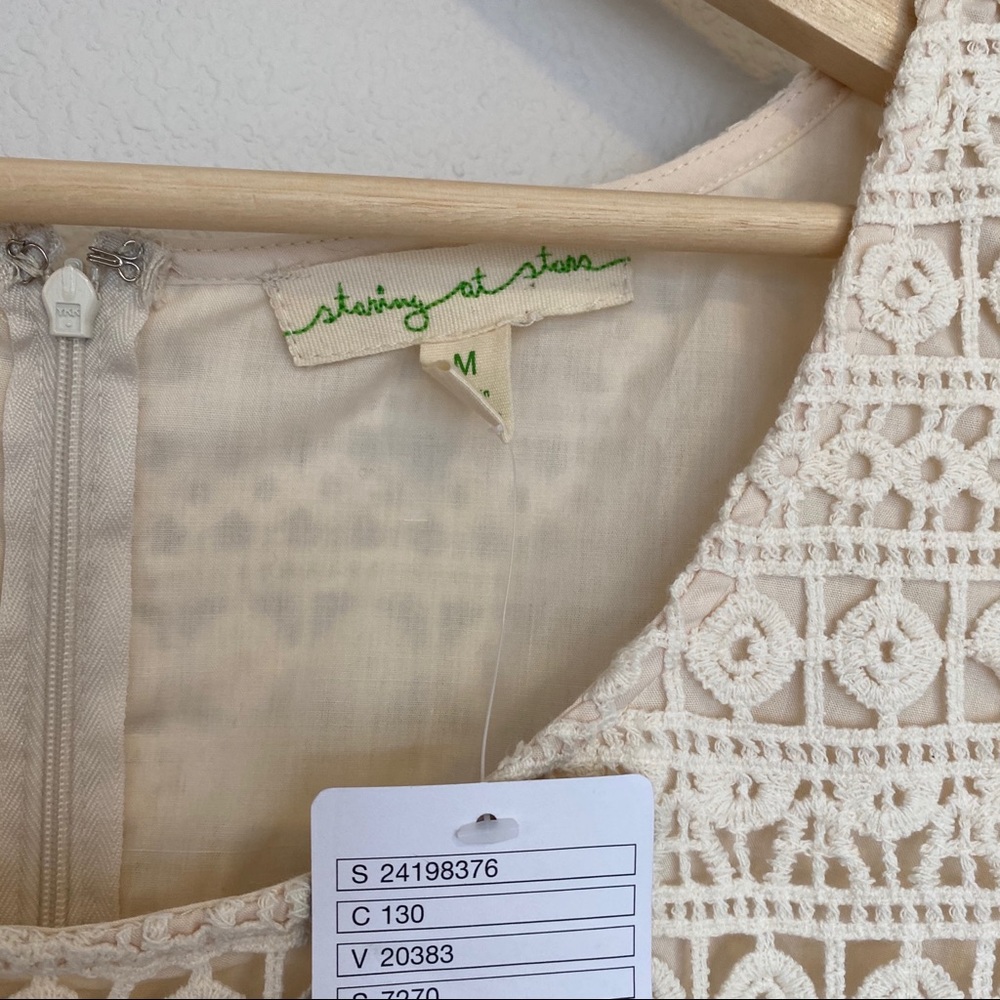 Staring at stars lace crochet mini dress cream M - Picture 3 of 4